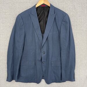 John Varvatos Linen Blazer‎ Sport Coat Two Button Blue Size 44L
